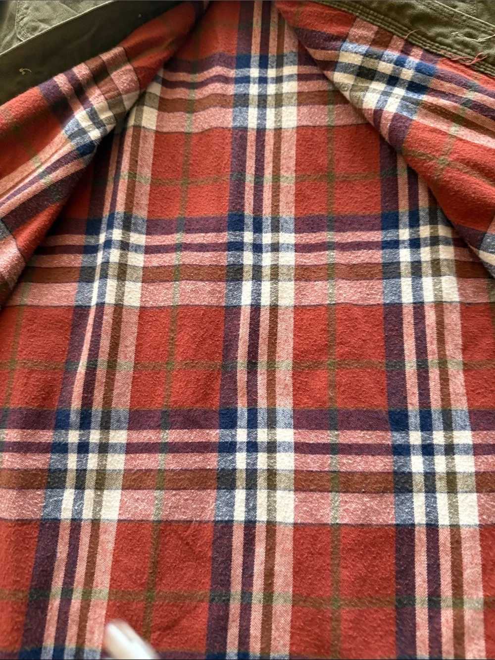 Old Mill Olive Green Flannel Lined Shirt Jacket Shacket Large